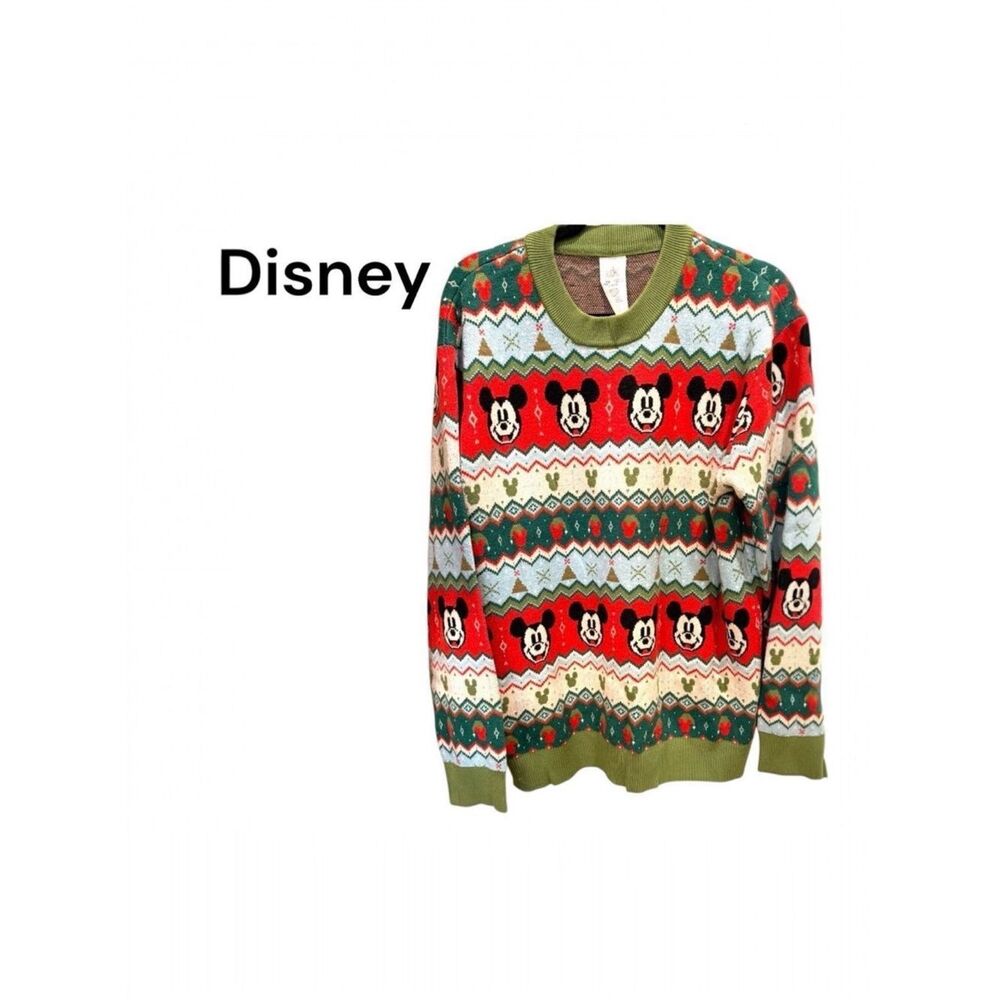 Disney Red and Green Mickey Mouse Sweater